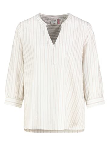 Blouse wit/beige