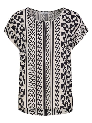 Bluse in Creme/ Dunkelblau