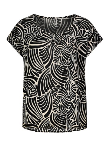 Bluse in Schwarz/ Beige