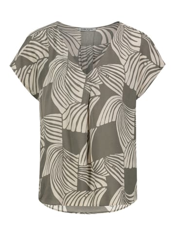 Bluse in Khaki/ Creme