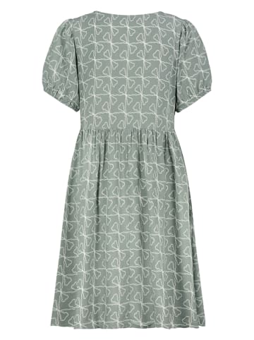 Kleid in Grün/ Weiß