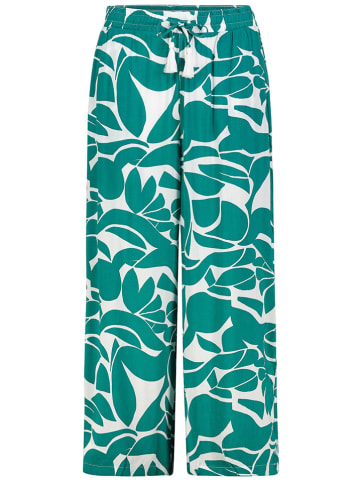 Broek turquoise/wit