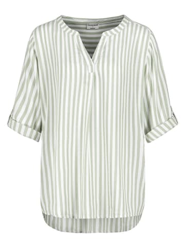 Bluse in Grün/ Weiß