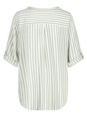 Bluse in Grün/ Weiß