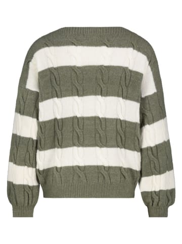 Sweter w kolorze oliwkowo-kremowym