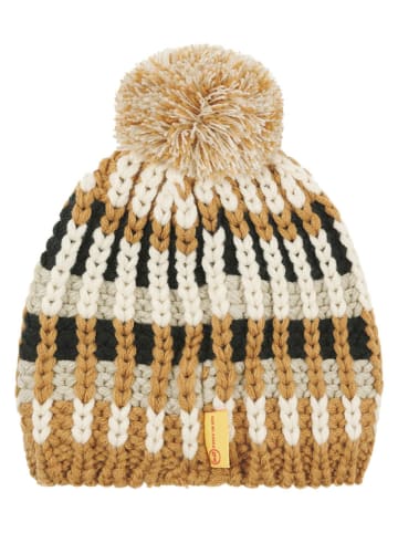 Mütze in Hellbraun/ Creme