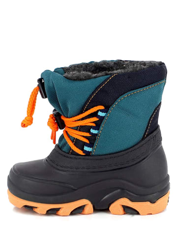 Winterstiefel "Tyfen" in Türkis/ Schwarz/ Orange