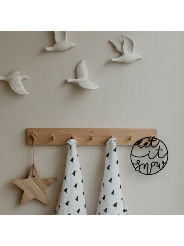 Drewniana dekoracja "Let It Snow" w kolorze czarnym - Ø 17 cm