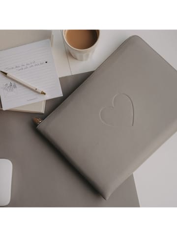 Laptoptasche "Herz" in Grau - (L)34,5 x (B)24,5 cm