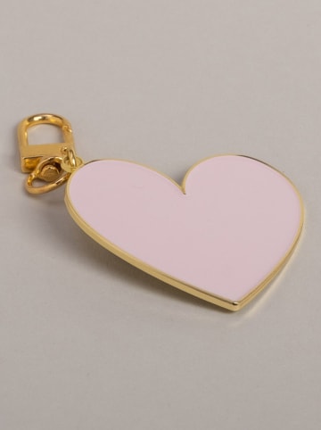 Brelok "Heart" w kolorze złoto-jasnoróżowym - dł. 6,8 cm