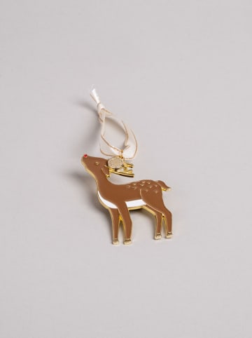Ozdoba choinkowa "Roe deer" w kolorze jasnobrązowym - 5 x 7,9 cm