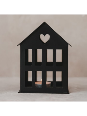 Windlicht zwart - (B)11,5 x (H)15,5 x (D)11,5 cm