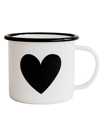 Kubek "Heart" w kolorze biało-czarnym do kawy - 300 ml