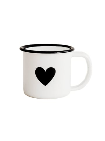 Kubek "Heart" w kolorze biało-czarnym do espresso - 100 ml