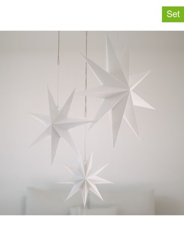 3-delige set: Kerststerren wit