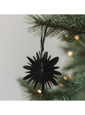 Zawieszki papierowe (3 szt.) "Snowflake" w kolorze czarnym - Ø 8 cm