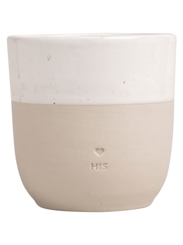 Becher "His" in Weiß/ Beige - 320 ml