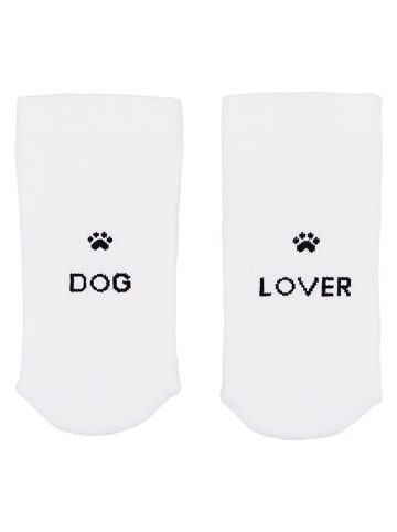 Socken "Dog Lover" in Weiß/ Schwarz