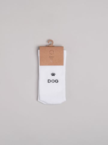 Socken "Dog Lover" in Weiß/ Schwarz