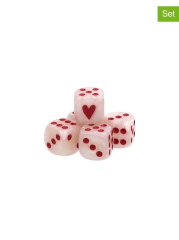 5er-Set: Würfel in Rosa/ Rot