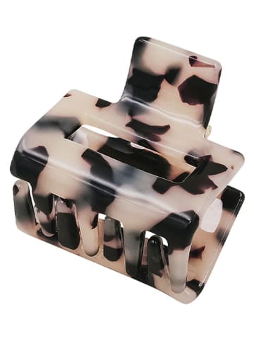 Haarspange "Leo" in Beige/ Schwarz - (B)3,5 x (H)3 x (T)3 cm