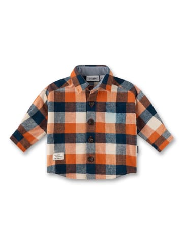 Hemd in Beige/ Orange/ Dunkelblau
