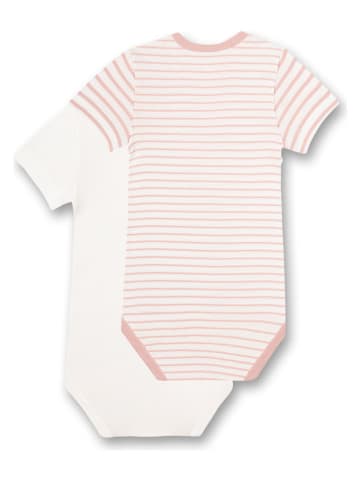 2-delige set: rompers crème/lichtroze
