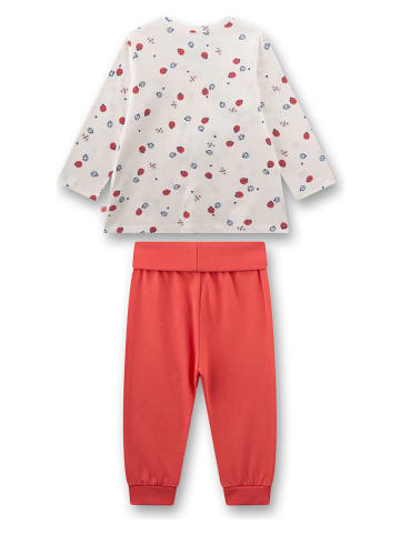 Pyjama in Beige/ Rot