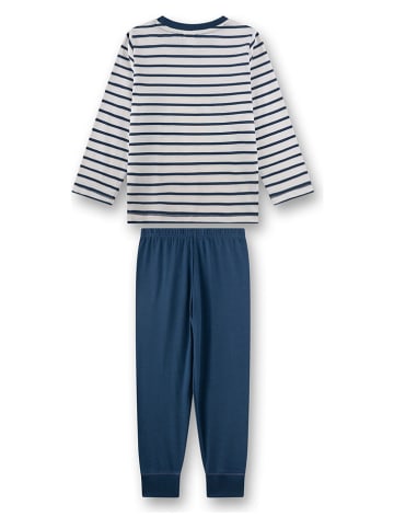 Pyjama in Dunkelblau/ Creme