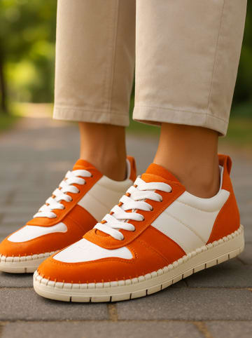 Sneakers in Orange/ Weiß