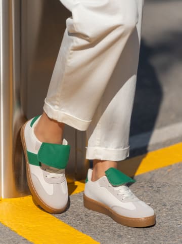 Sneakersy w kolorze kremowo-zielono-beżowym