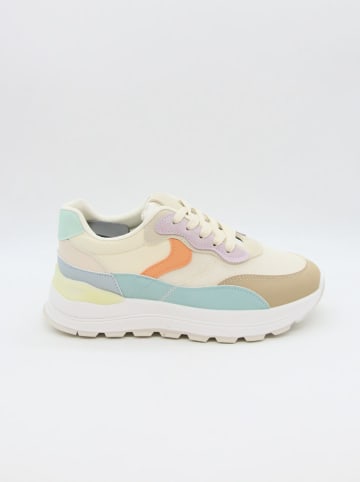 Sneakersy w kolorze beżowym ze wzorem