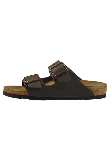 Leder-Pantoletten "Arizona" in Braun - Weite S