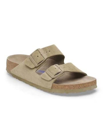 Leren slippers "Arizona" kaki
