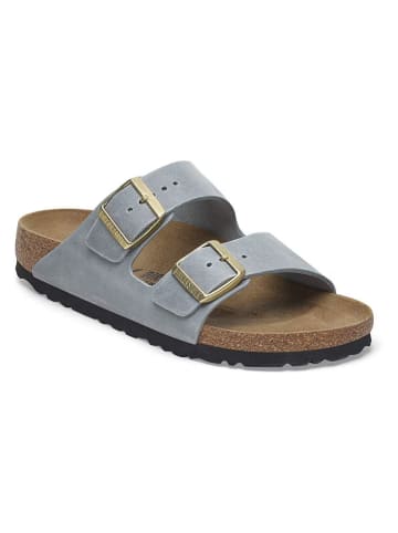 Leder-Pantoletten "Arizona" in Grau