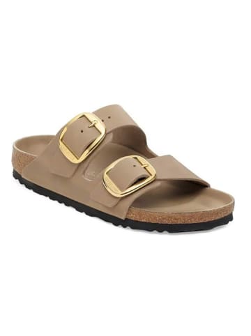 Leder-Pantoletten "Arizona Big Buckle" in Beige