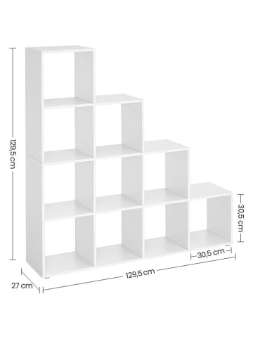 Standregal in Weiß - (B)129,5 x (H)129,5 x (T)25 cm