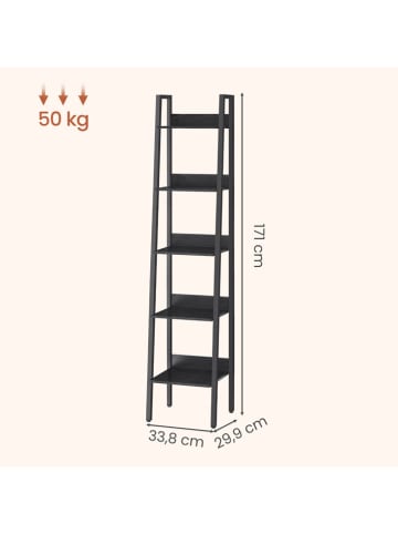 Songmics Kast zwart - (B)33,8 x (H)171 x (D)29,9 cm