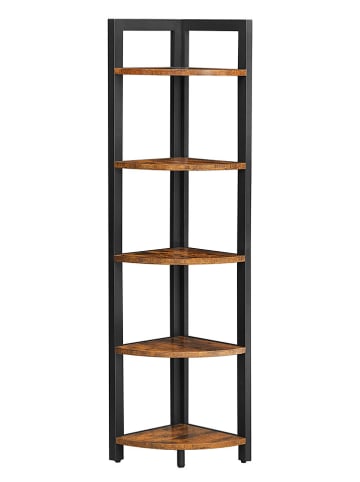 Eckregal in Braun/ Schwarz - (B)30 x (H)150 x (T)30 cm