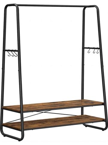 Standgarderobe in Schwarz/ Braun - (B)100 x (H)160 x (T)45 cm