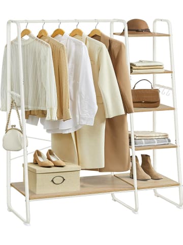 Kledingrek wit/beige - (B)120 x (H)160 x (D)45 cm