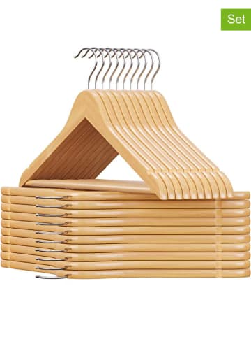 20-delige set: kledinghangers lichtbruin/zilverkleurig - (B)44,5 x (H)23 cm