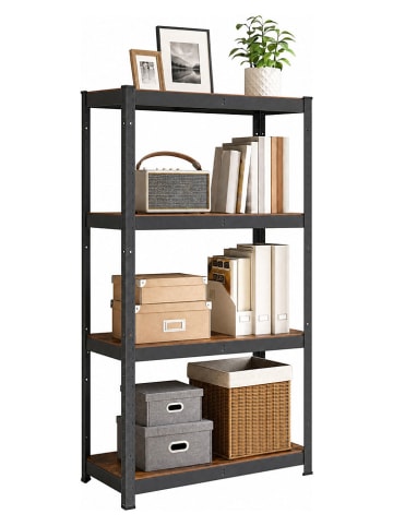 Songmics Regal in Braun/ Schwarz - (B)80 x (H)160 x (T)40 cm