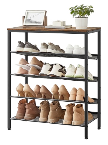 Schuhregal in Braun/ Schwarz - (B)75 x (H)93 x (T)28 cm