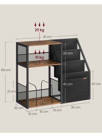 Standregal in Braun - (B)81 x (H)69 x (T)30 cm