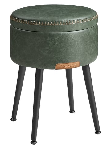Hocker w kolorze zielonym ze schowkiem - wys. 44,4 x Ø 38,2 cm