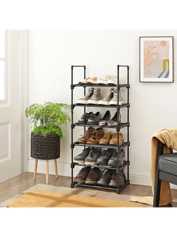 Regał w kolorze czarnym na buty - 45 x 106 x 30 cm