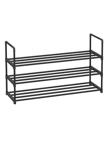Regał w kolorze czarnym na buty - 92 x 55 x 30,5 cm