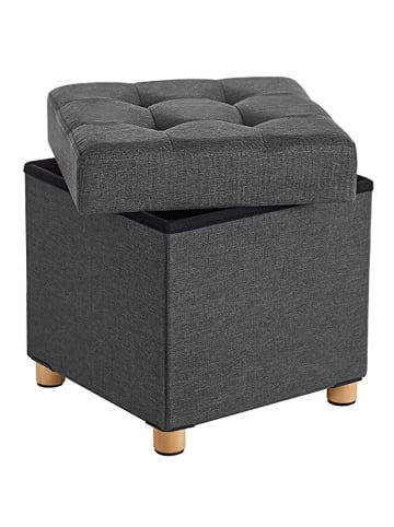 Hocker w kolorze szarym ze schowkiem - 38 x 40 x 38 cm