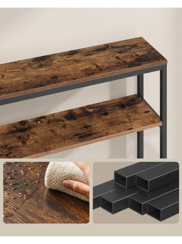 Songmics Sideboard bruin/zwart - (B)80 x (H)80 x (D)20 cm